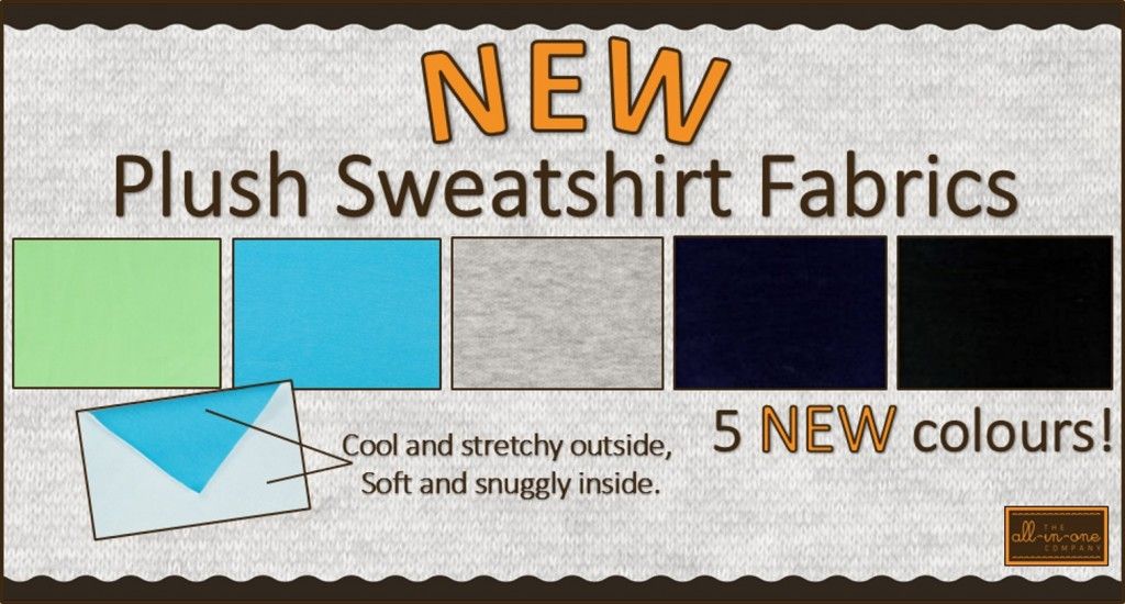 New Plush Sweatshirt Fabrics - Complimentary Swatches
