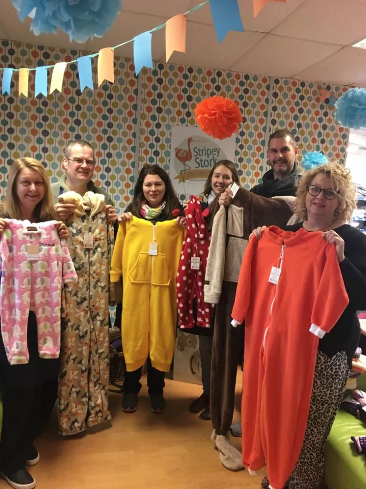 Stripey Stork Onesie Donations