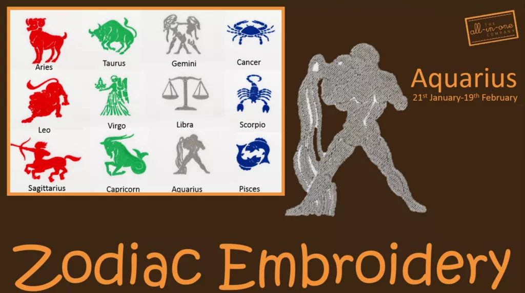 Onesie Astrology: Aquarius Embroidery