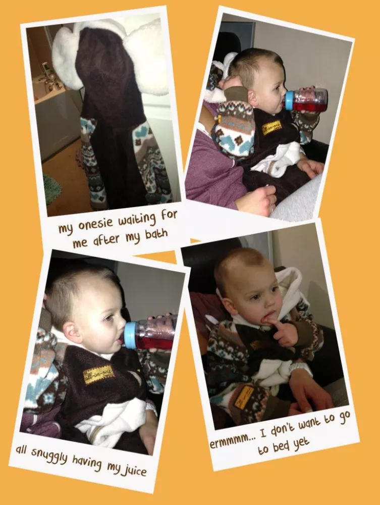 Onesie Snuggles: Little Lew in his monkey onesie