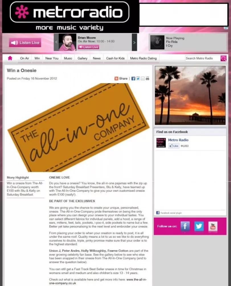 Metro Radio spreading some more Onesie Love...