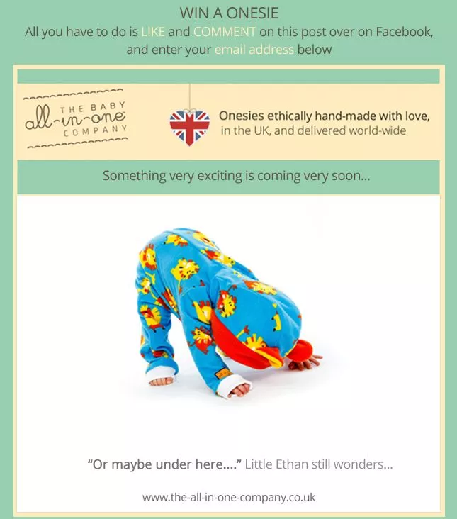 Onesie Competition - "I wonder if this 'exciting something' is under here...."