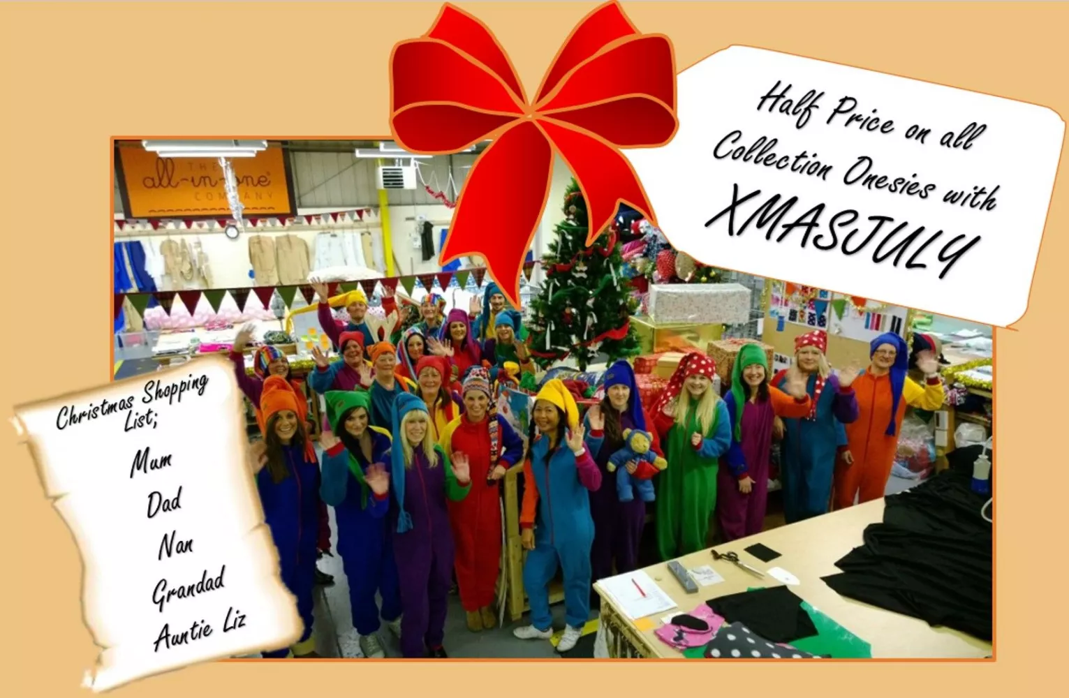 Onesie 50% Off for Christmas in July