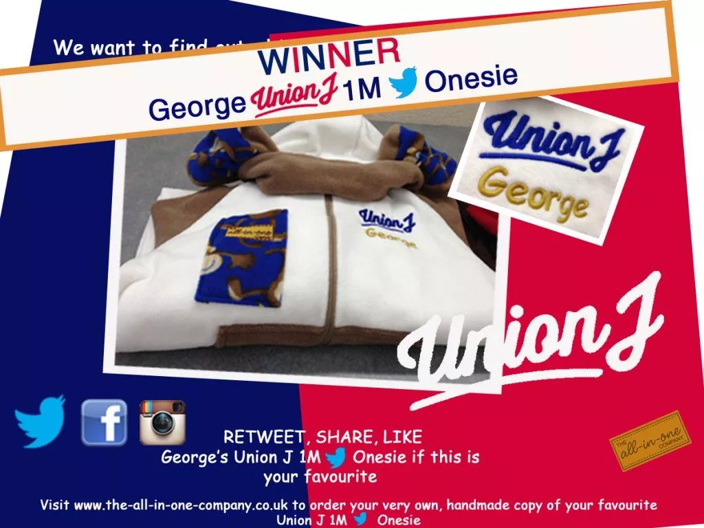 And your favourite Union J 1M Twitter Monkey Onesie is...