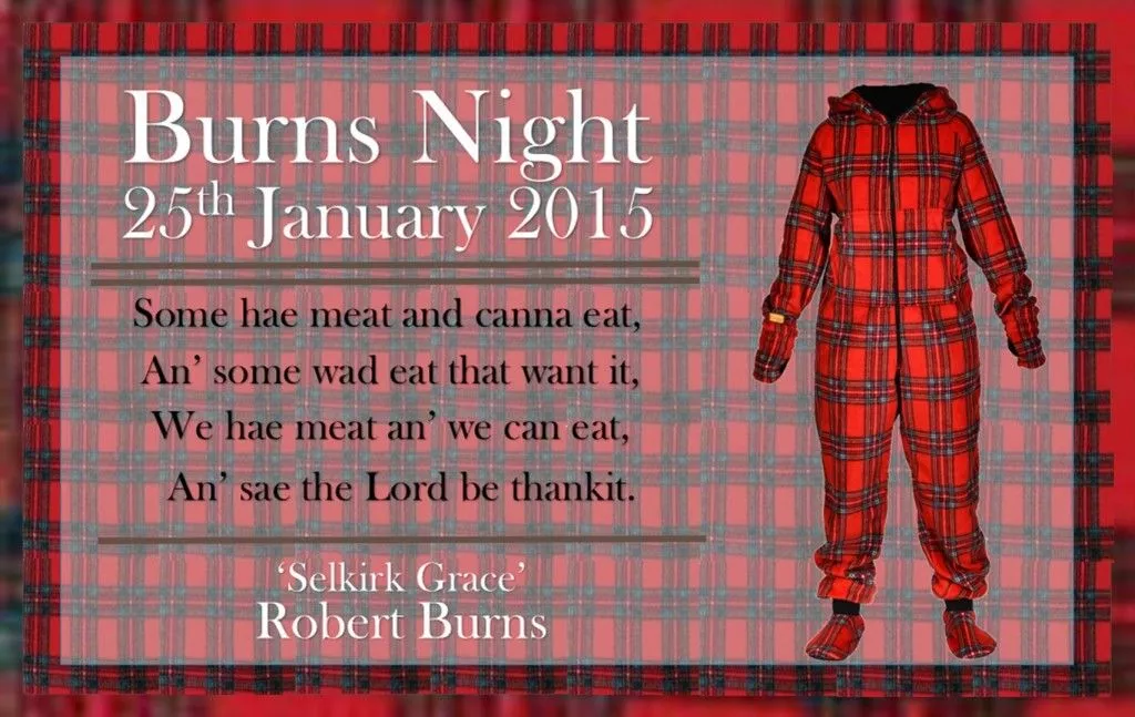 Onesie Burns Night
