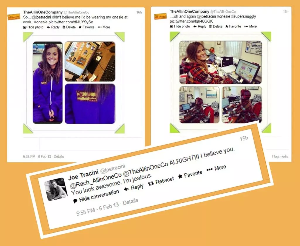 So Joe Tracini didn't believe I could wear my Onesie at work...