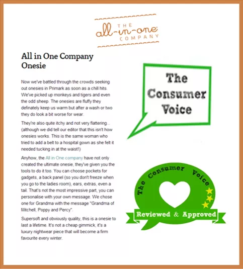 Onesie Report: Reviewed and Approved