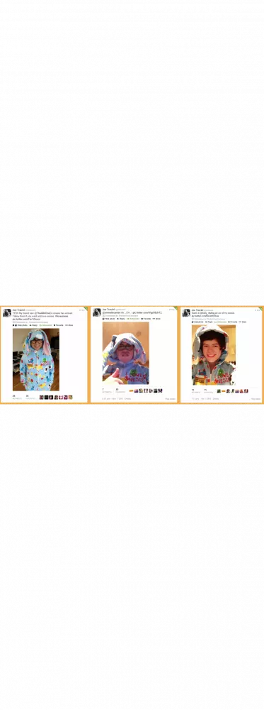 Joe Tracini tweets his love for his onesie