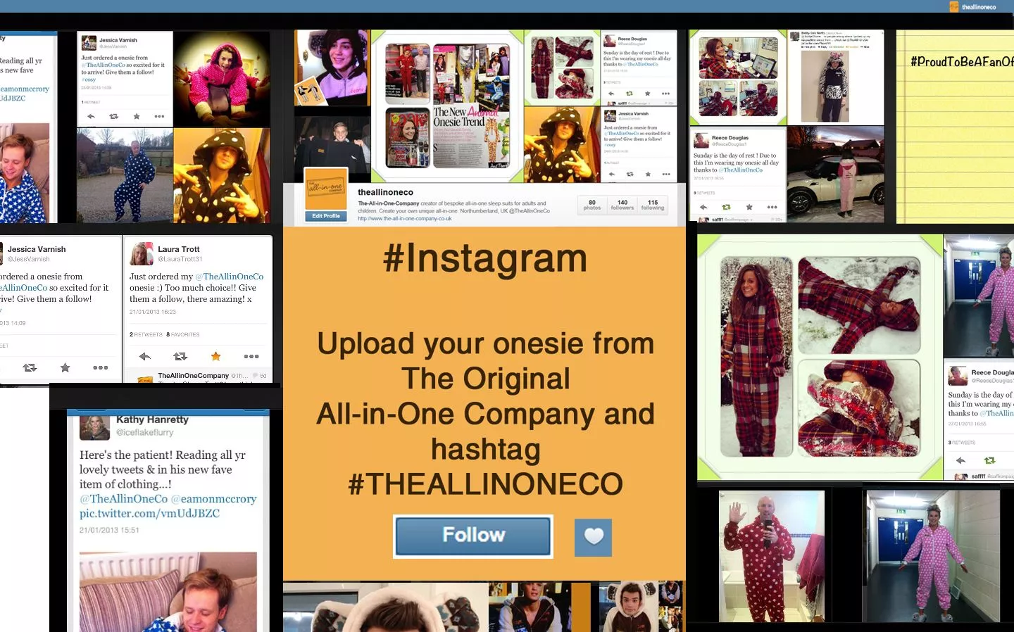 Spread the Onesie Love - Follow @THEALLINONECO on Instagram