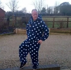 Keith Chegwin taking a quick spotty dotty break from Dancing on Ice Rehearsals