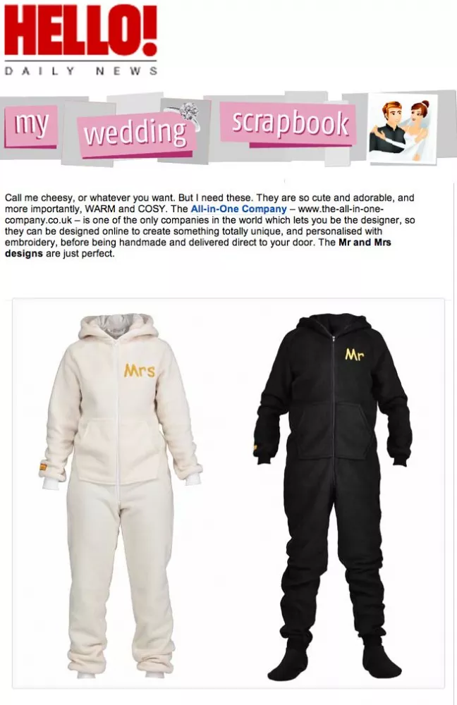 Onesie Wedding: 'Call me cheesy, or whatever you want. But I need these.'