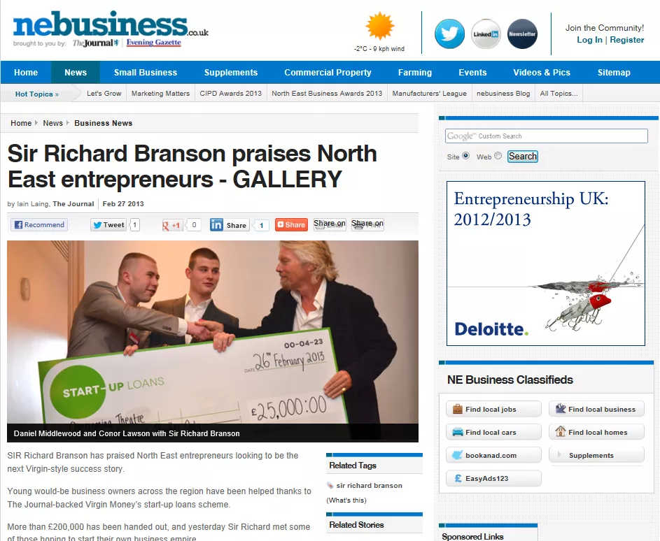 The All-in-One Company wish North-East entrepreneurs the best of luck