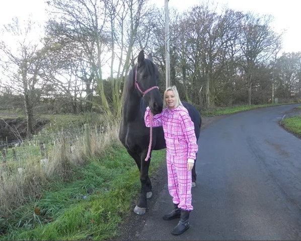 Onesie Wearing Activities - Horse Riding in Pink