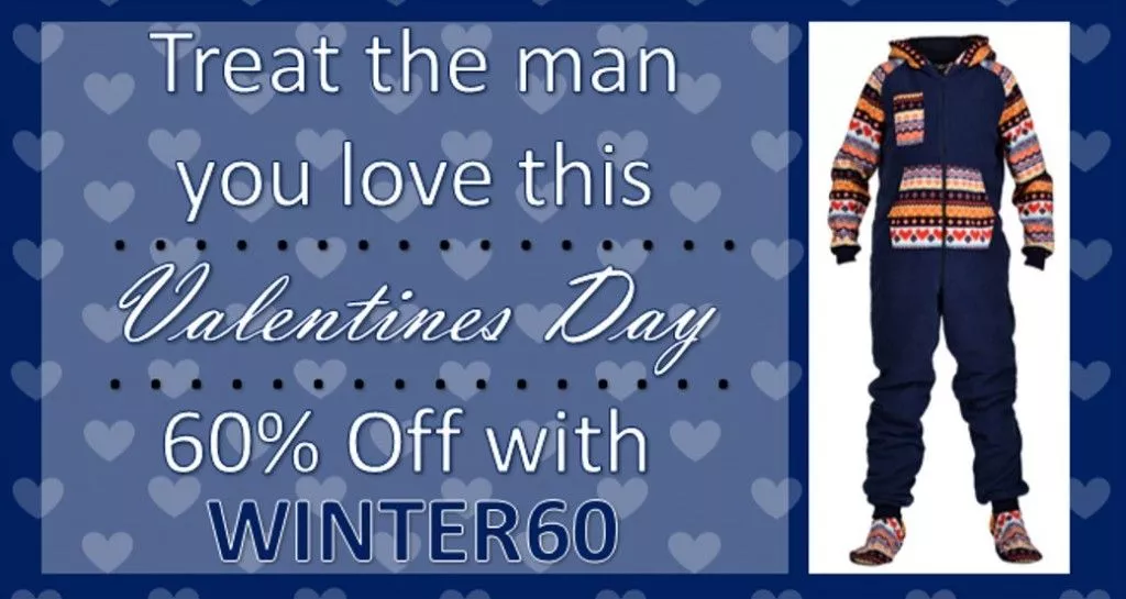 Mens Onesie - Be Our Valentine with 60% Off