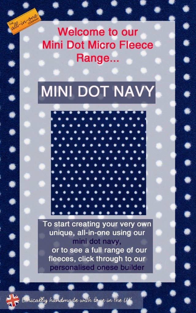 Onesie Fleece: Mini Dot Navy Micro Fleece