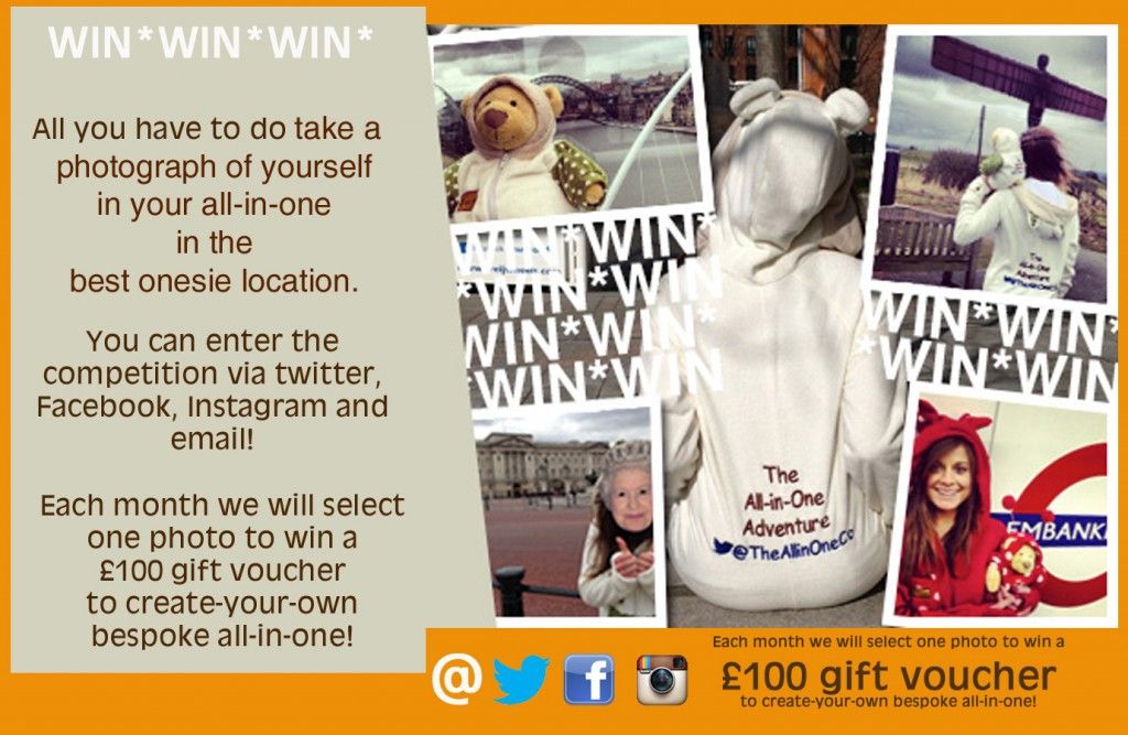 Send us your Onesie Adventure photopraphs to enter our competition