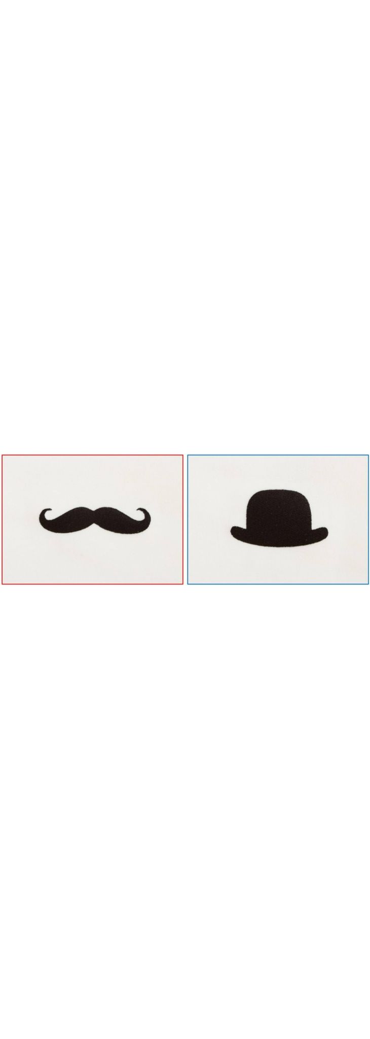 Onesie Embroidery - Moustache and Bowler Hats 