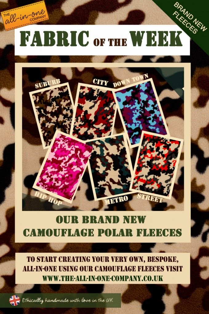 Onesie Fabric of the week - Our brand new Camouflage polar fleeces