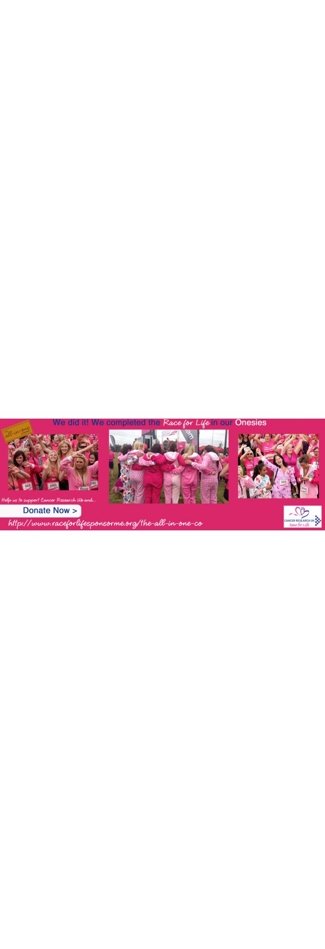 Support Cancer Research by donating to The All-in-One Company's Just Giving page